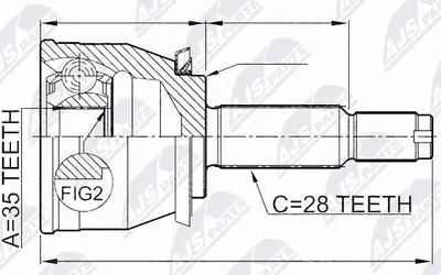 Produktbild von NTY Gelenksatz Antriebswelle Vorne Rechts Vorne Links für HONDA CIVIC VII Hatchback (EU, EP, EV) NPZ-DW-026
