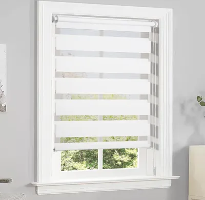 Produktbild von Doppelrollo Klemmfix ohne Bohren Rollos für Fenster und Tür Lichtdurchlässig und Blickdicht Wandmontage Sichtschutz, Weiß, BxH:80x150cm