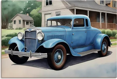 Produktbild von ARTland Leinwandbild Blauer Oldtimer der 1930er Jahre Größe: 90x60 cm