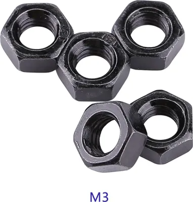 Obrázek produktu pro Metrické šestihranné matice z pozinkované uhlíkové oceli se závitem (M3)