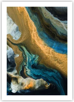 Produktbild von Poster - Poster ohne Rahmen - Abstraktion verschüttet Gold - 50x70 cm - Wand Bild - Wanddeko - Wandbilder - Kunstposter - Wandposter - Bilder - Kunstdruck - Wanddekoration - Wandbild - P2XPA50x70-4431