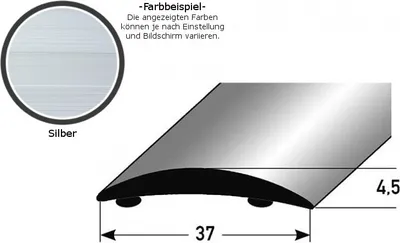 Produktbild von Übergangsprofil "Brügge" / Übergangsschiene,  37 mm, Typ: 07 (Aluminium eloxiert):-silber-900-selbstklebend
