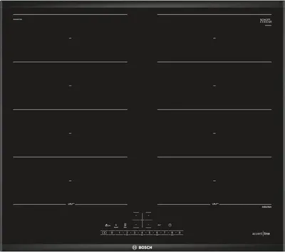 Produktbild von Bosch Serie 6 PXX695FC5E, Schwarz, Integriert, 60 cm, Zonen-Induktionskochfeld, Glaskeramik, 4 Zone(n)