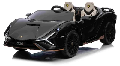 Obrázek produktu pro Elektrické dětské auto Lamborghini Sian 4X4, černé, 12 V, dálkové ovládání 2,4 GHz, vstup USB/AUX, Bluetooth, odpružení, vertikálně otevíratelné dveře, měkká EVA kola, LED světla, ORIGINÁLNÍ licence