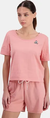 Image de Le Coq Sportif Ess N°1 Kurzarm-t-shirt Rosa S Frau Rosa S