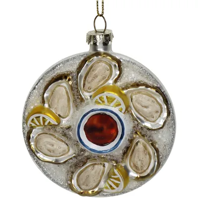 Produktbild von Christbaumschmuck Glas 10,2cm Austernplatte Figur