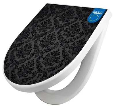 Produktbild von WC Sitz mit Absenkautomatik D Form Motiv Black Deluxe [TDW3 10199]