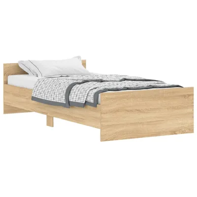 Produktbild von vidaXL Bettgestell ohne Matratze Sonoma-Eiche 90x200 cm Holzwerkstoff