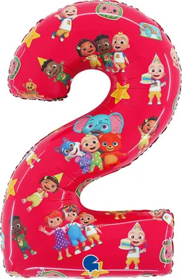 Zdjęcie produktu dla Balon foliowy cyfra 2 CoComelon, 66cm
