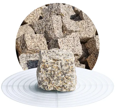 Produktbild von Schicker Mineral-Granit Pflastersteine gelb-grau 5x5x5 cm 25 kg-