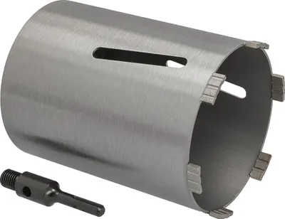 Produktbild von Diamantbohrkrone Ø 142 mm Nutzlänge 180 mm mit SDS+-Aufnahme 100 mm Segmenthöhe 10 mm Diamant Bohrkrone Trockenbohrkrone Kernbohrer Betonbohrkrone Kernbohrkrone BTEC