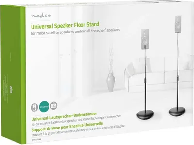 Obrázek produktu pro Nedis Spmt2750Bk Univerzální reproduktorový stojan 4,5 Kg Výškově nastavitelný Abs / ocel černý