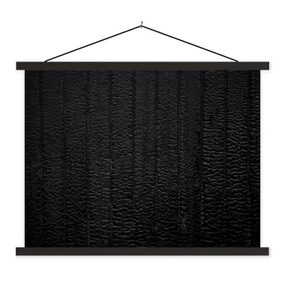 Produktbild von MuchoWow® Textilposter Schwarz - Design - Textur - Lederoptik 60x45 cm mit schwarzem Rahmen - Poster Schlafzimmer