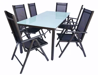 Immagine prodotto di 7 parti Set mobili da giardino | gruppo posti a sedere gruppo da pranzo | 1x tavolo, 4x sedie | dimensioni tavolo ca. H. 76 x W. 189 x D. 90 cm | Sedie 189 MA