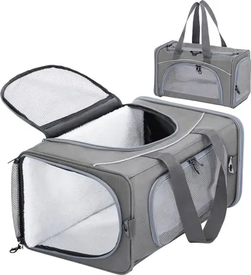 Produktbild von Transporttas für Hunde und Katzen - Katzentransportbox - Haustier Flugtasche Auto Flugzeug Zug