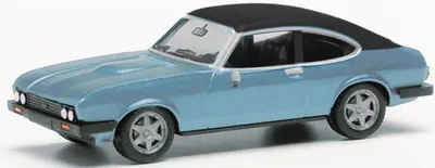 Produktbild von Herpa 430807-002 - 1/87 Ford Capri II mit Vinyldach, miamiblaumetallic - Neu