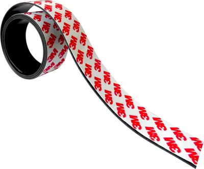 Zdjęcie produktu dla Taśma magnetyczna samoprzylepna 30 mm – rolka 1 metr – mocny klej 3M – pasek magnetyczny o grubości 1,5 mm – czarny – można przycinać na wymiar do majsterkowania, gospodarstwa domowego i biura