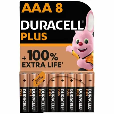 Imagen del producto de Duracell Plus, pilas alcalinas micro AAA LR03, 1.5 V (blíster de 8 unidades)