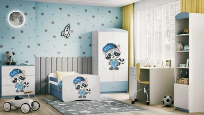 Produktbild von Kinderkommode mit Schubladen Waschbär in der Farbe Blau Babydreams