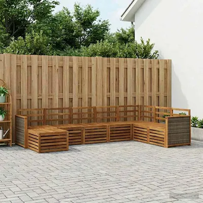 Produktbild von Möbel Outdoor-Sofagarnitur 6 pcs Natur Massivholz AkazieGartensofas - Gartensofas c1940