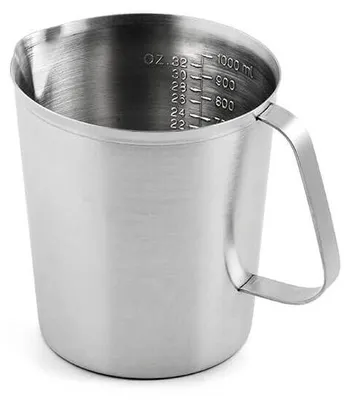 Maatbeker 1 l, Edelstahl, silber, 12 x 12 x 13 cm