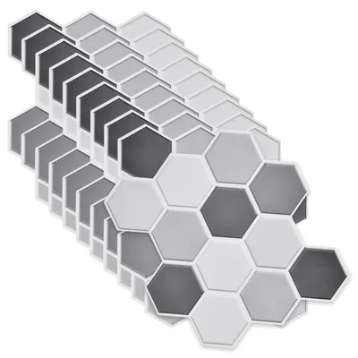 Immagine prodotto di Piastrelle 3D autoadesive - Adesivi per piastrelle, 29 cm - Piastrelle in PVC per pareti - Rivestimento per cucina/bagno - Decorazione fai-da-te - Impermeabili e resistenti al calore