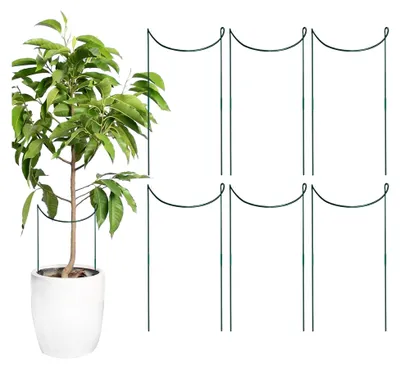 Produktbild von Rankhilfen für Kletterpflanzen und Gartenblumen | 6 Stück Gartengitter aus rostfreiem Metall, Stangenhalterung, Gartenzubehör
