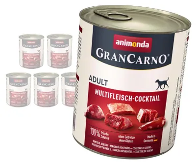 Produktbild von Animonda GranCarno Adult 6x800g Nassfutter für Hunde, Fleischcocktail
