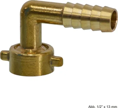 Produktbild von Messing 2/3 Winkelschlauchverschraubg. 90°, ÜWM IG x Schlauchtülle, 3/4"x13mm