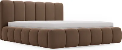 Produktbild von GRAINGOLD Exklusive Polsterbett Canico 180x200 cm - Designerbett mit Bettkasten & Lattenrost - Braun (Monolith 09)