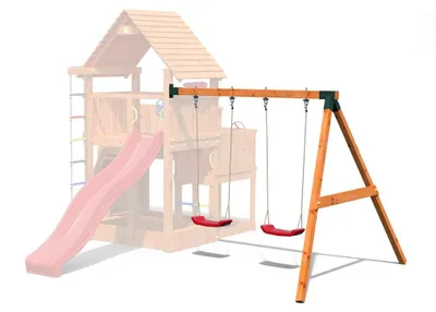 Obrázek produktu pro Fungoo přídavný modul k hrací věži Move+: houpačka s plochým sedátkem a hrazdou jako přídavný modul k zahradnímu domku na hraní, DxŠxV: 275x255x220 cm; 00650