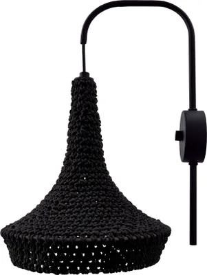 Zdjęcie produktu dla Kinkiet ścienny boho czarny bawełna MAHAKA 1xE27 20W Shilo