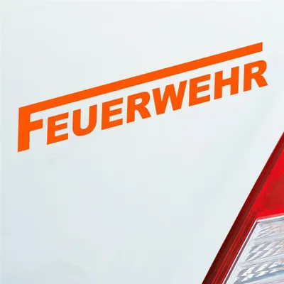 Produktbild von Auto Aufkleber Feuerwehr langes F Leben Retten Löschen Bergen 19x3 cm Orange Sticker Heckscheibenaufkleber