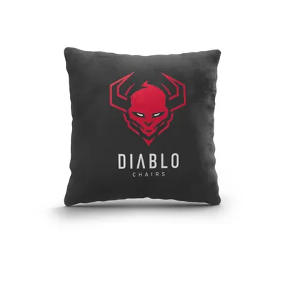 Produktbild von Dekorační polštář DIABLO s logem Diablo Chairs | 40x40 cm | Herní polštář pro hráče | Černý
