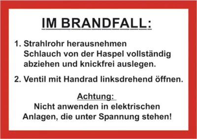 Produktbild von Anleitung Wandhydrant Aufkleber Folie selbstklebend Faltschlauch