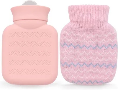 Productafbeelding van Warmwaterkruik 320 ml, met breihoes, lekvrij, voor pijnverlichting