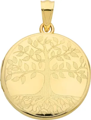 Produktbild von Modischer 9 Karat (375) Gold Damen - Lebensbaum Anhänger - 29mm*22mm; TRS28121