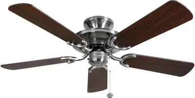 Zdjęcie produktu dla Wentylator sufitowy Mayfair stal nierdzewna / ciemny dąb z wyłącznikiem pociągowym 107 cm