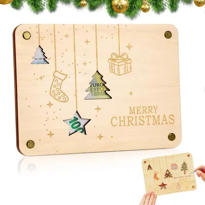 Produktbild von Hölzerne Geschenkverpackungen in Form von Weihnachtsgeld für Freunde, Geschäftspartner und Familie.