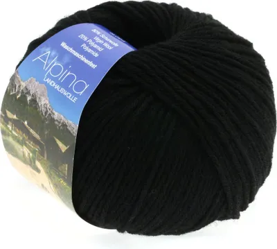 Produktbild von Lana Grossa - Alpina Landhauswolle 0009 schwarz