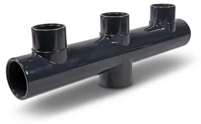 Produktbild von PVC-U Sammelrohr Verteiler mit Klebemuffe Ø 50 mm Grau