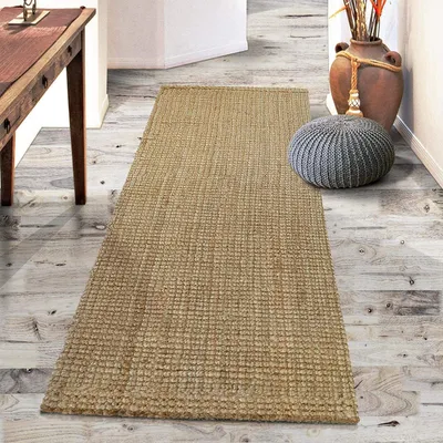 Produktbild von Jute-Teppich Urbano Bouclégarn Nature-Teppich Naturfaser Handgewebt 60 x 90 cm