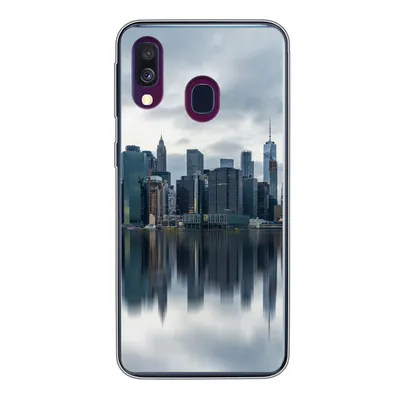 Produktbild von MuchoWow® Handyhülle Schutzhülle Hülle für Samsung Galaxy A40 New York - Skyline - Spiegelung Silikon Softcase Handy Hülle - Handy-Tasche