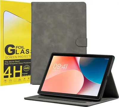 Produktbild von LBH Tablet Schutzhülle + 2x 4H Displayfolie für Samsung Galaxy Tab A8 10.5 Zoll Cover Case Schutz Tablet Farbe: Grau