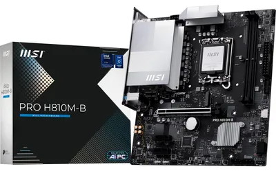 Obrázek produktu pro MSI PRO H810M-B, Intel, LGA 1851 (Socket V1), Intel Core Ultra (Series 2), DDR5-SDRAM, 128 GB, Non-ECC