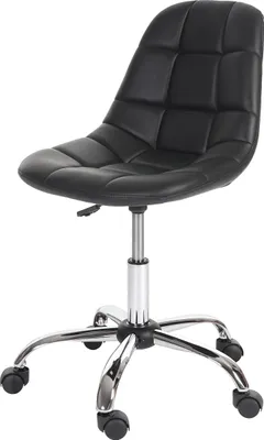 Zdjęcie produktu dla Krzesło obrotowe | wys. x szer. x gł. 92 x 62 x 54 cm | wysokość siedziska 48 cm | siedzisko z tworzywa sztucznego | czarne | krzesło biurowe stołek roboczy