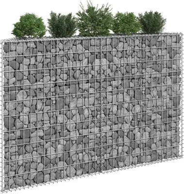 Produktbild von The Living Store Gabionen-Hochbeet Trapezform Verzinkter Stahl 150x20x100 cm