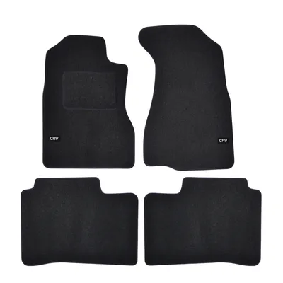 Image de Logo Tapis De Sol Noir Velours Sur Mesure Pour Honda CR-V 1995-2002 3pcs, Base Antidérapante, Tapis conducteur renforcé