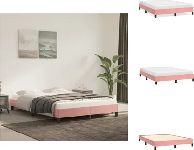 Produktbild von vidaXL Bettgestell Rosa 140x200 cm Samt - Betten & Bettgestelle