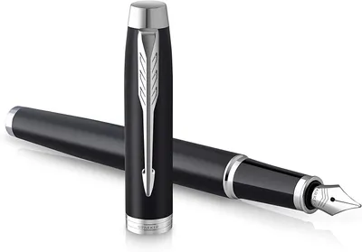 Produktbild von Parker IM Füller | Mattschwarz mit Chrom-Zierteilen | mittlere Spitze mit blauer Tinte | Geschenkbox